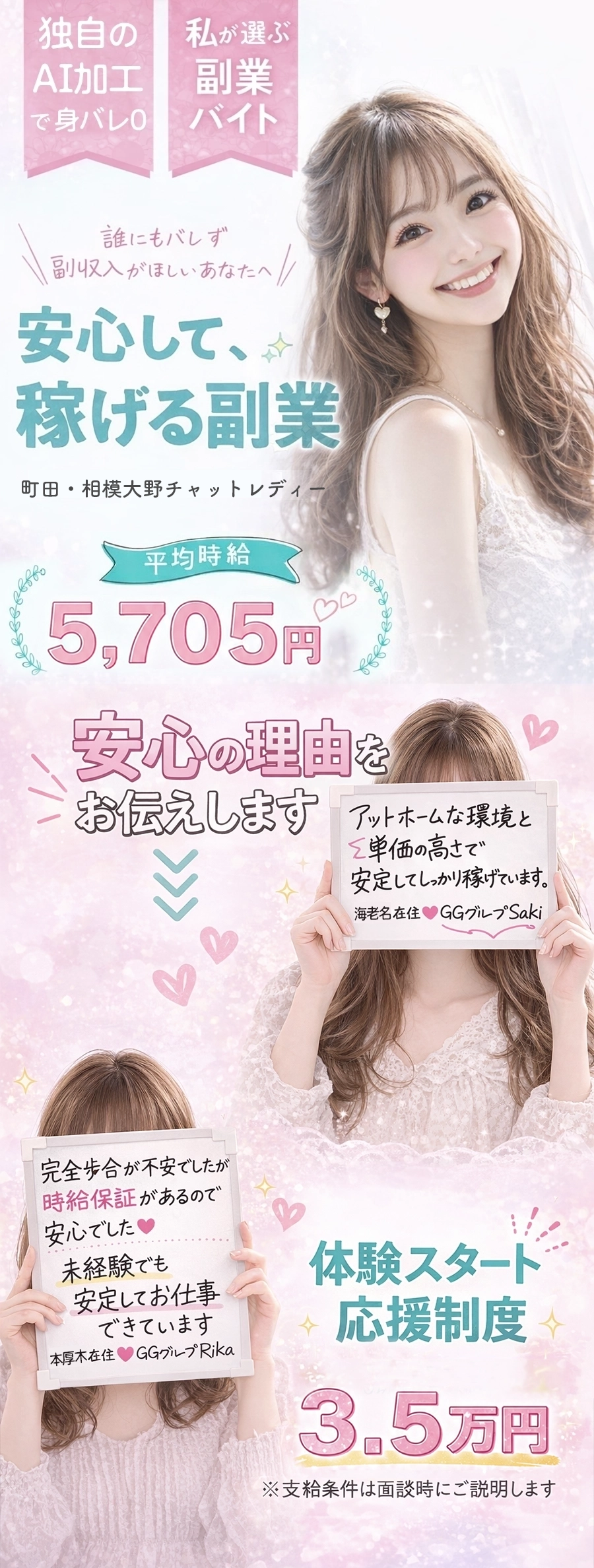 安心して、ちゃんと稼げる副業 町田求人 チャットバイト 平均時給4,600円